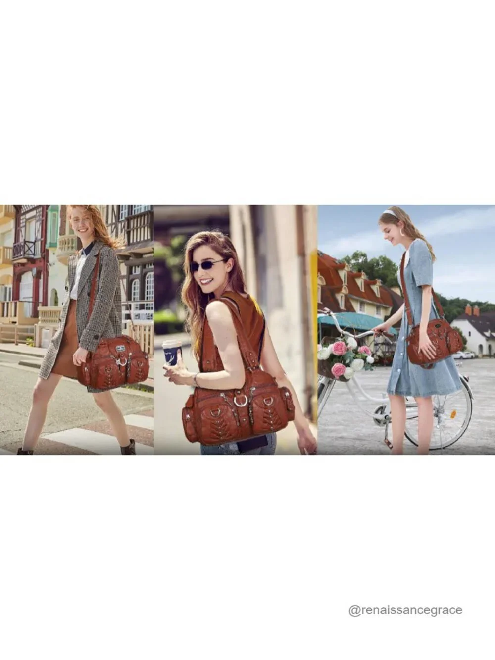 Small Hobo Purse Crossbody Bag Soft Vegan Leather Multipocket Shoulder Handbag